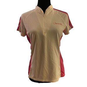 Cannondale Women's White, Pink, and Orange Cycling Jersey Top‎ Size Large